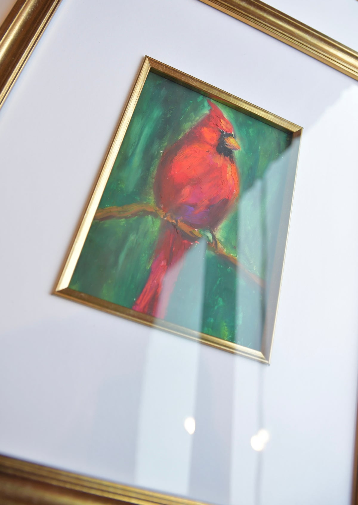 Cardinal - Oil Pastel Artwork
