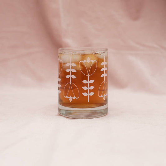 Tiny Deer Studio - Double Old Fashioned Glass - Tulips: Pink