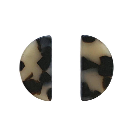 St Armands Designs of Sarasota - Blonde Tortoise Halfmoon Minimalist Stud Earrings