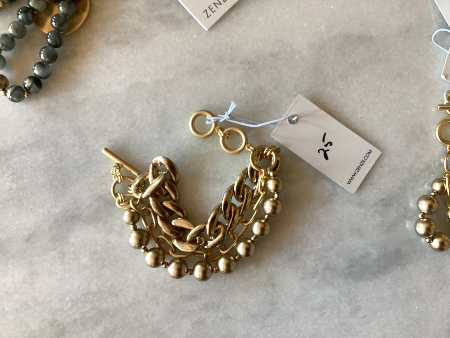 Layered Gold Beaded Bracelet
