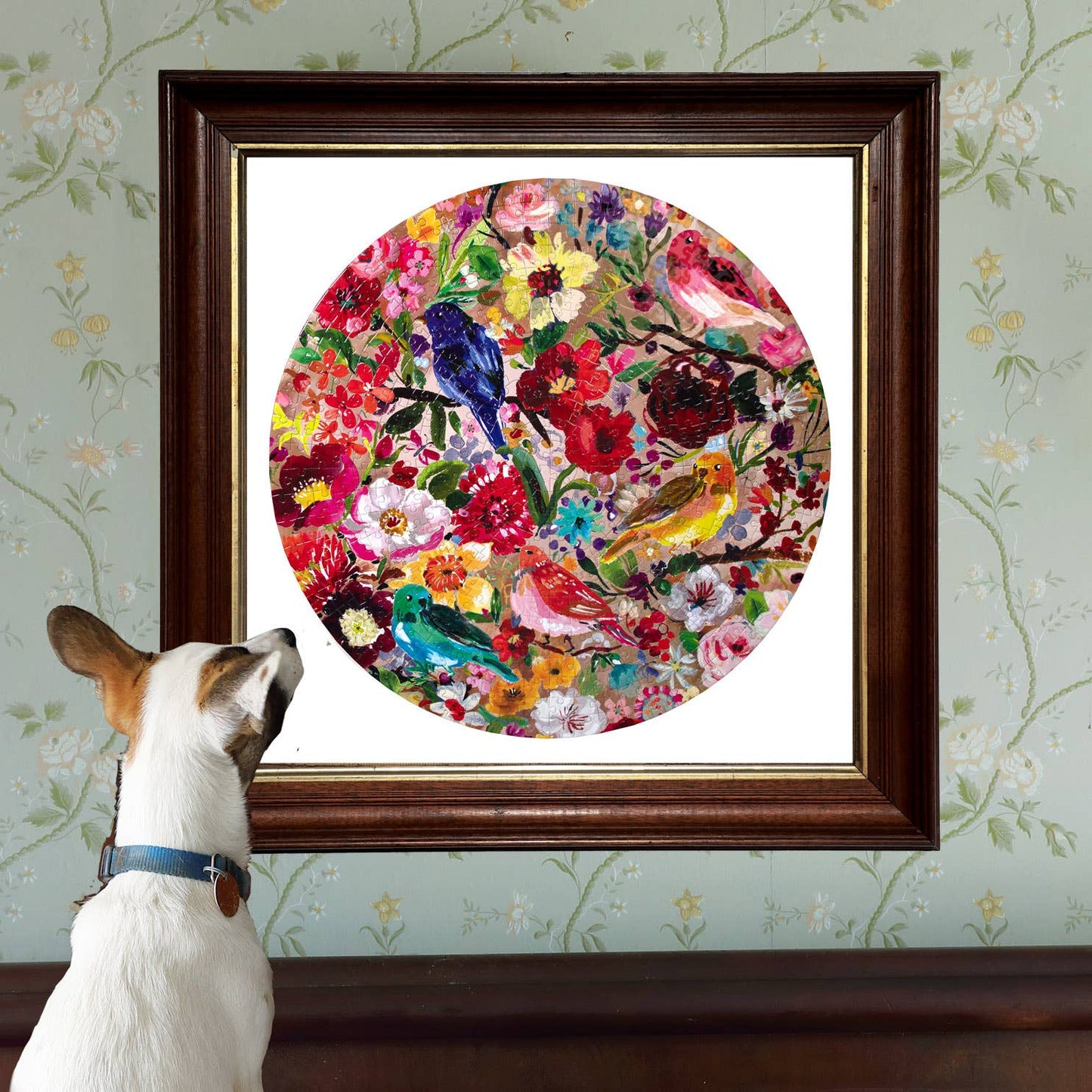 eeBoo - Birds and Blossoms 500 Piece Round Puzzle