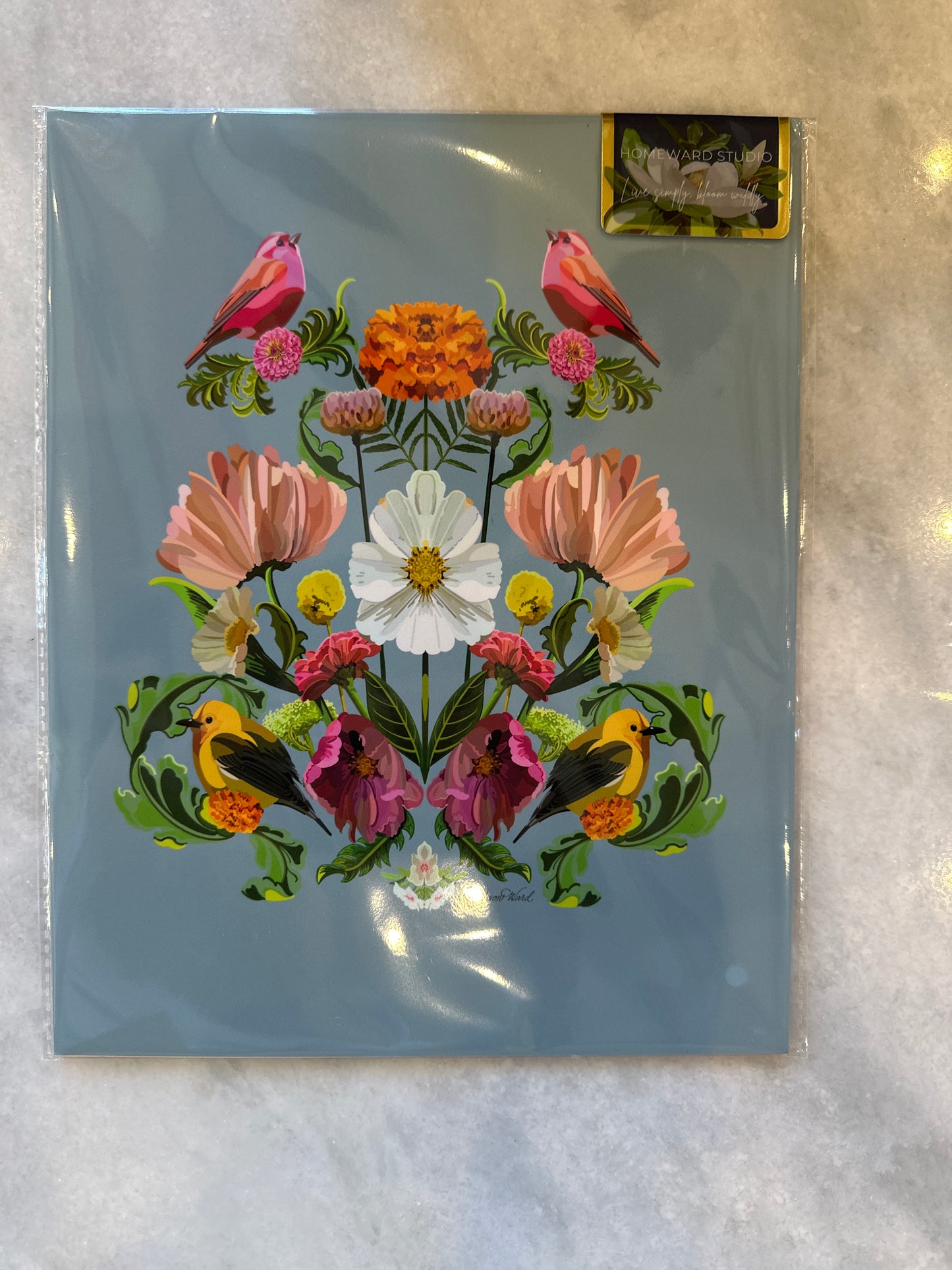 Summers Bloom with Birds 8x10 print