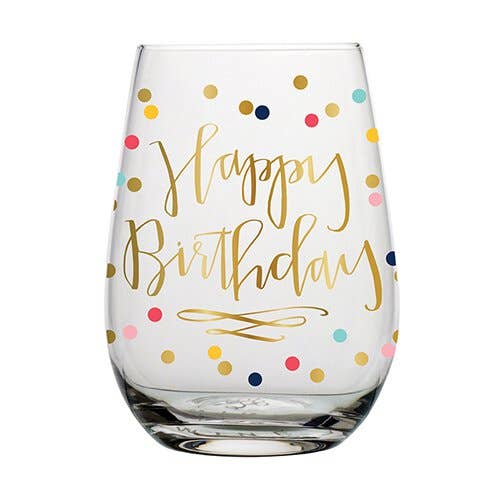 Slant Collections by Creative Brands - Wine Glass - Happy Bday