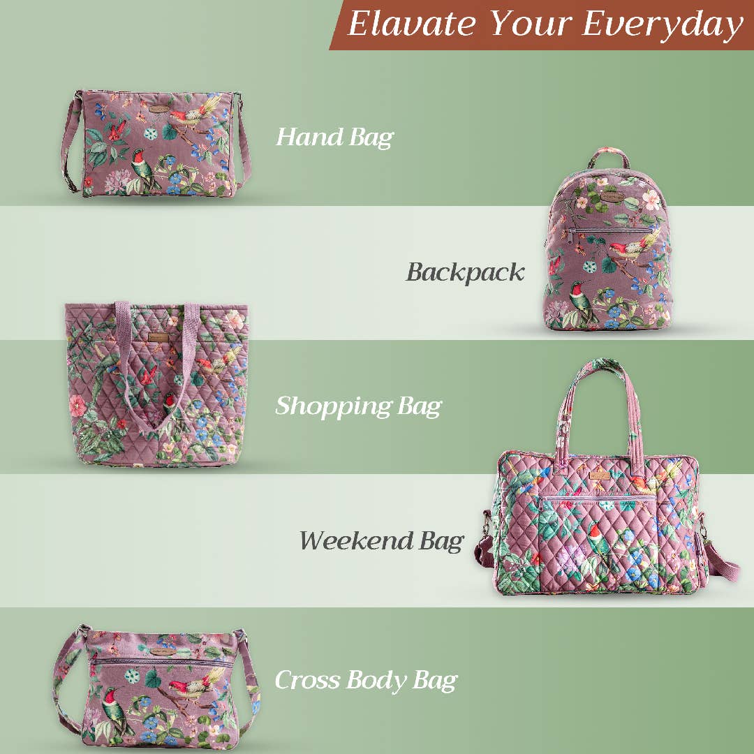 Maison d'Hermine - Design in Every Thread - Canvas Tote Bag 100% Cotton Eden - Violet - 17.7" x 14.5"