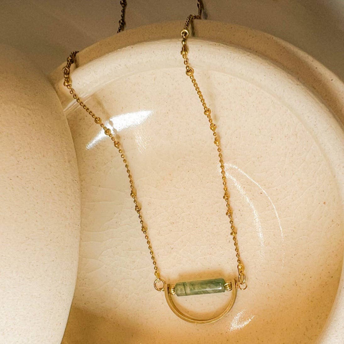 Santore Jewelry Company - Foresta:Moss Agate Modern Necklace