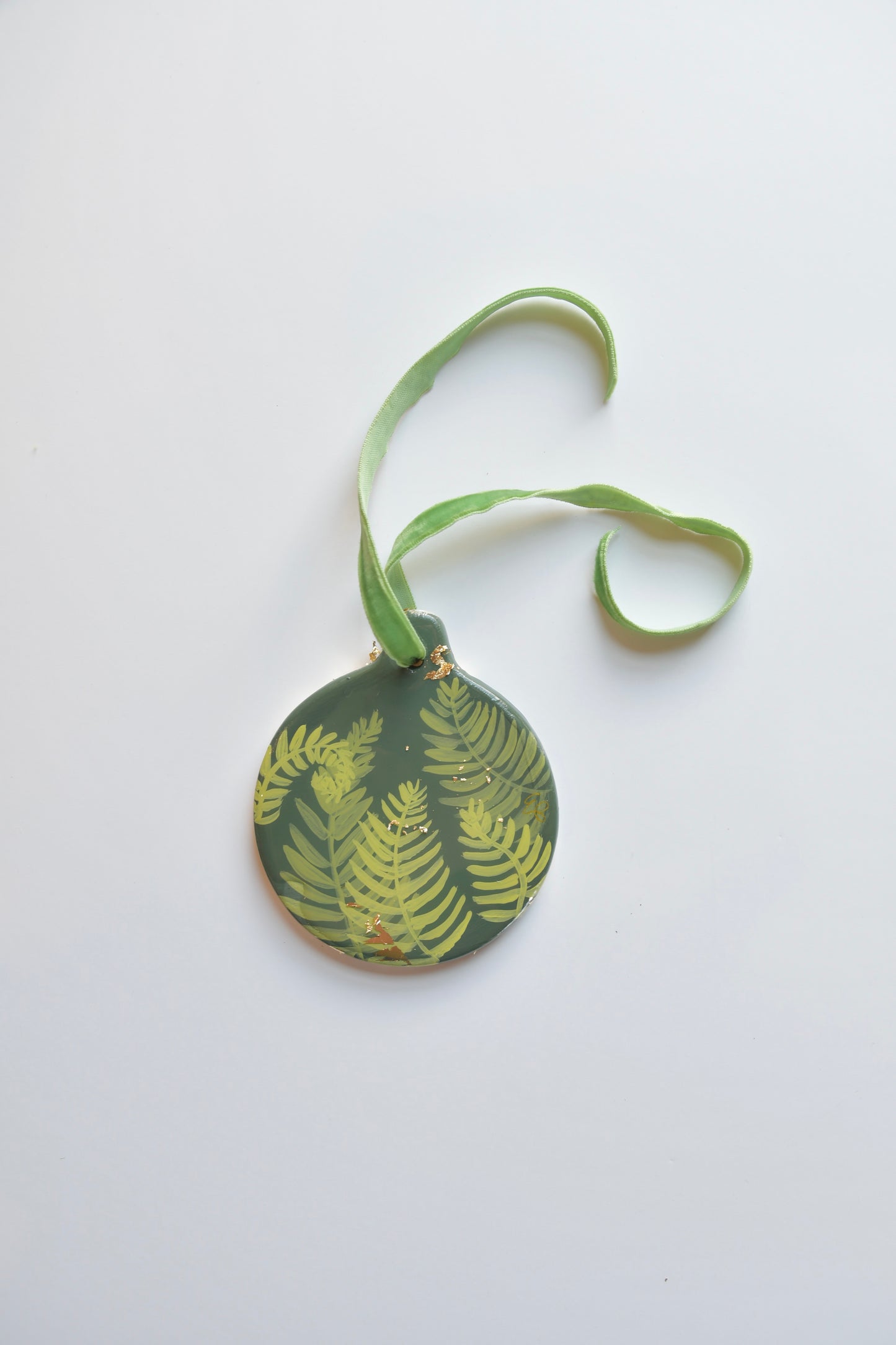 Forest Ferns Ceramic Art Ornament
