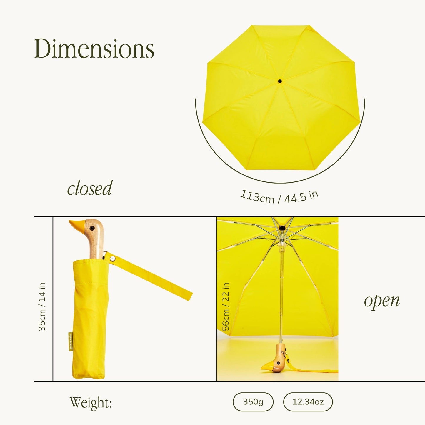Original Duckhead USA - NEW! Multipack - Forest/Olive/Yellow Duck Umbrellas - 6 pcs