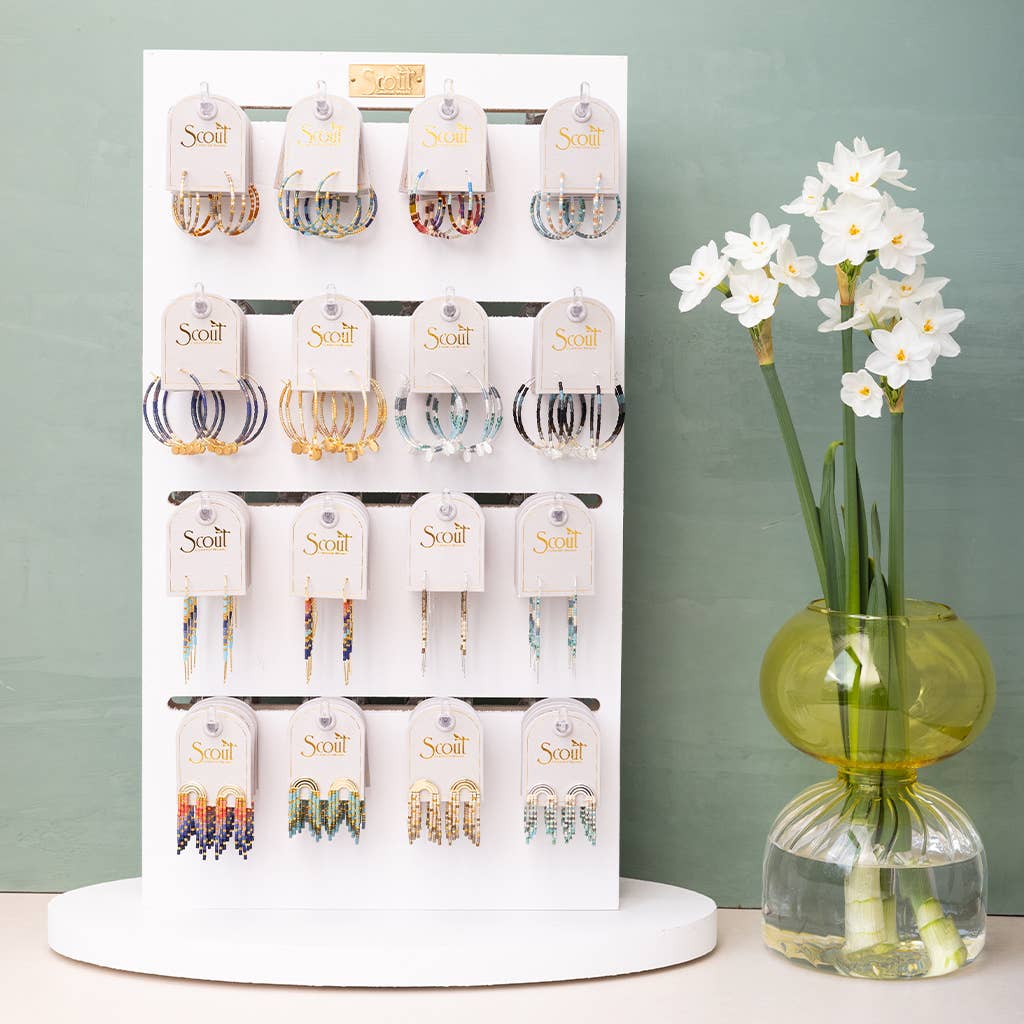 Scout Curated Wears - Chromacolor Miyuki Thread Earring - Cobalt Multi/Gold