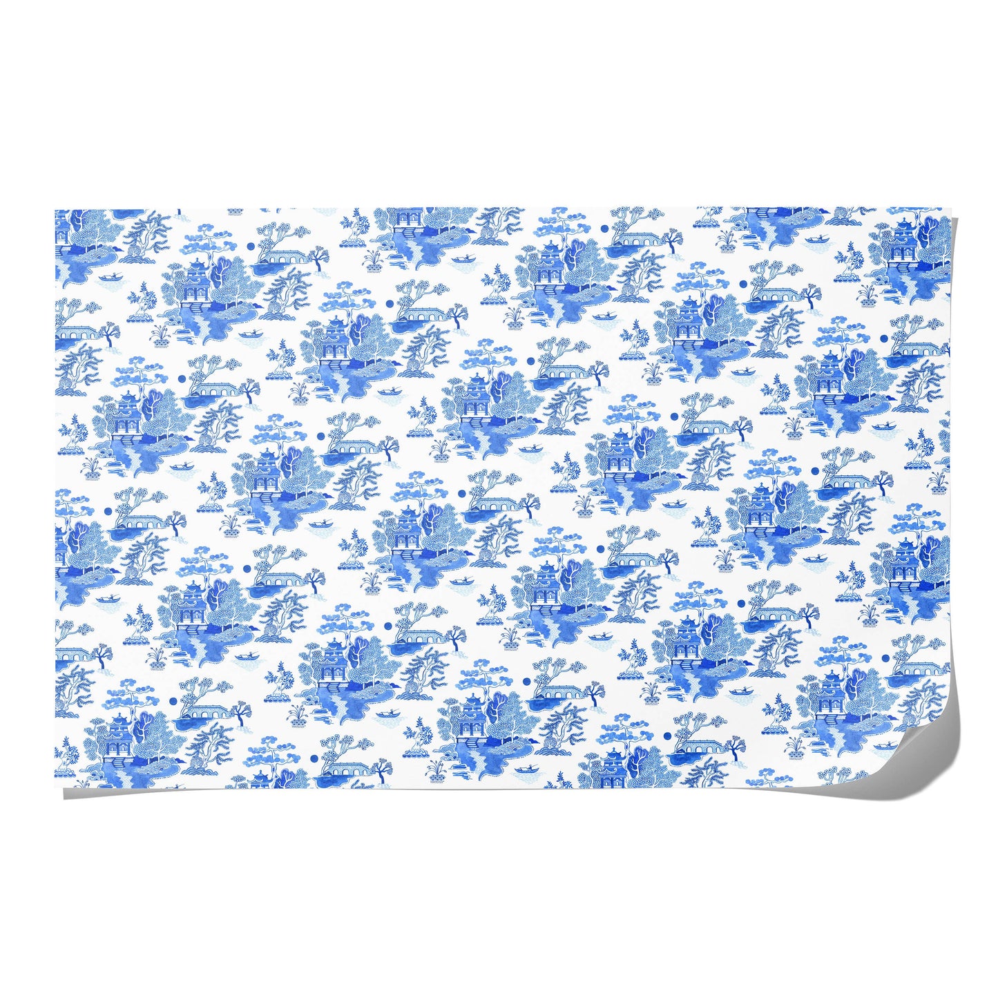 Red Cap Cards - Blue Chinoiserie wrapping paper
