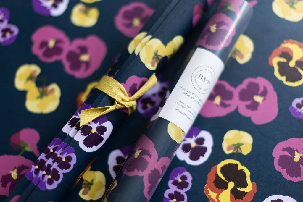 Ballard & Prescott - Pansy Wrapping Paper: Single Sheets