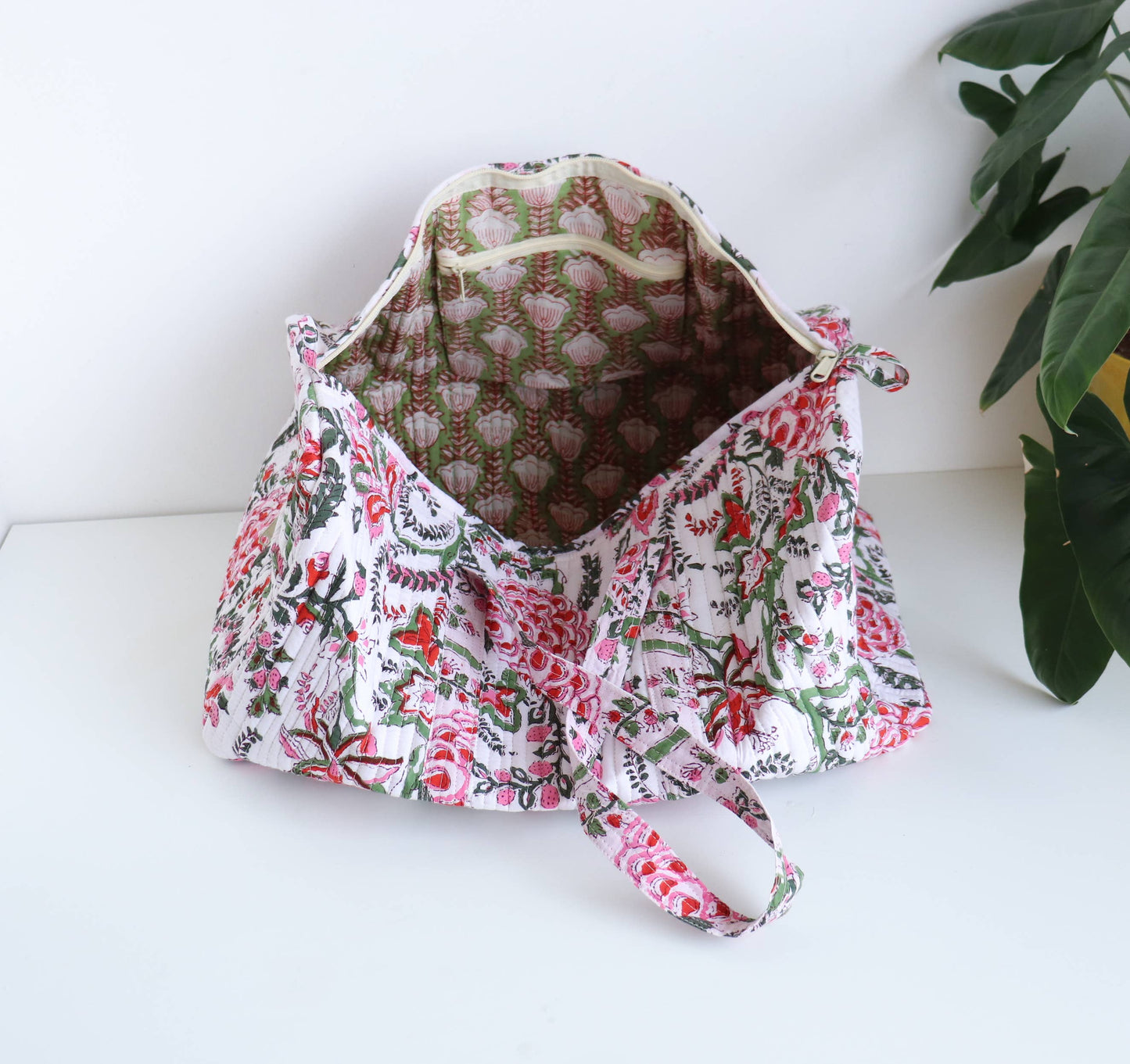 TerraWeave - Floral Women's Quilted Weekender Overnight Gym Hospital Bag