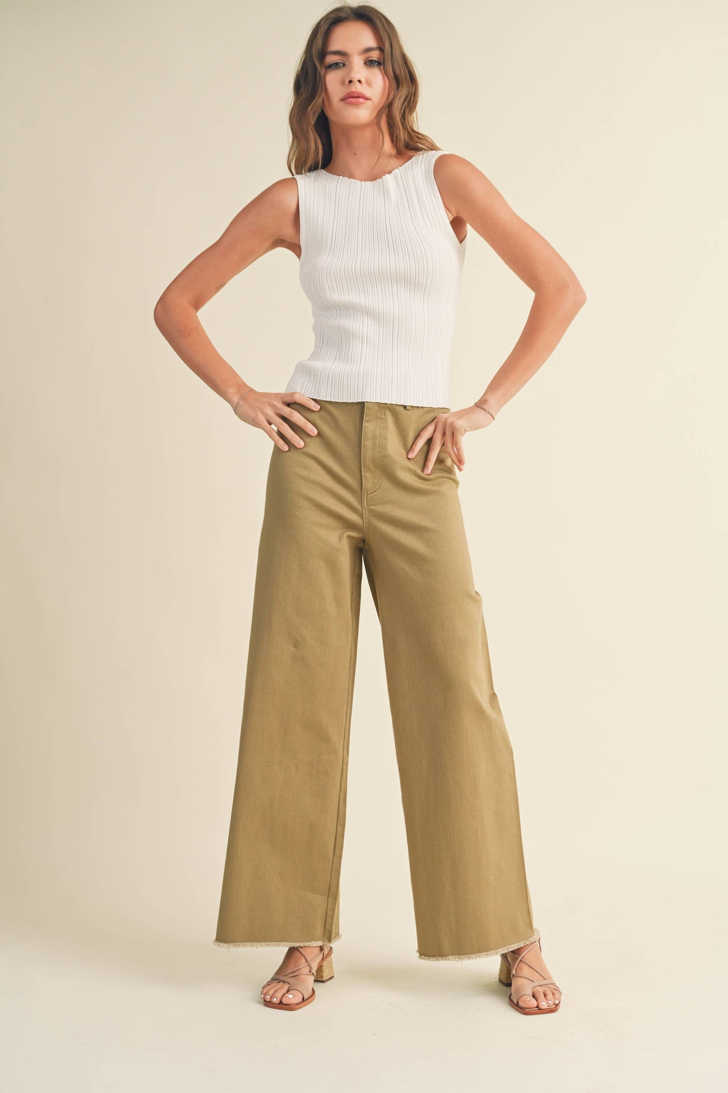 STRETCHED COTTON COLOR PANTS:S