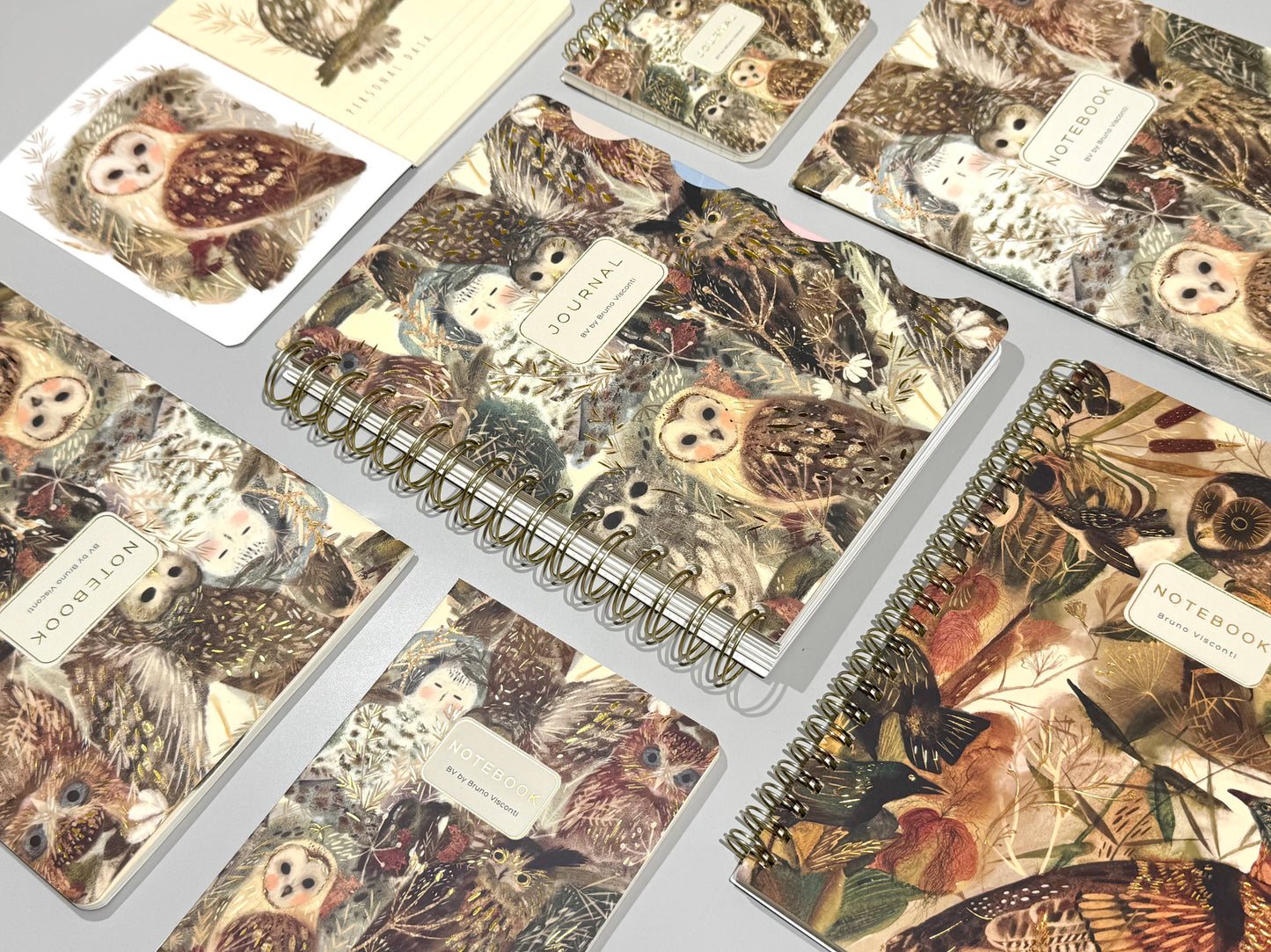 BV by Bruno Visconti - Small Notebook Owls