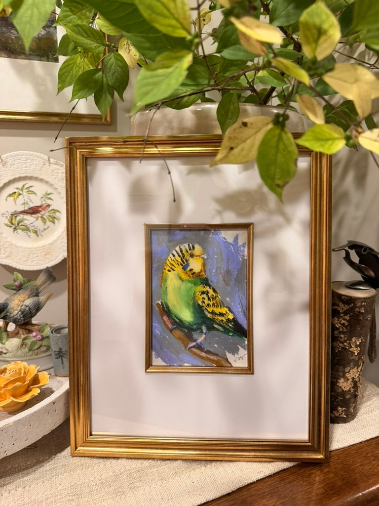 Budgie - Oil Pastel Artwork