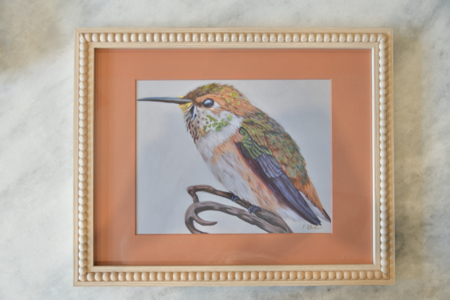 Framed 8x10 Rufous Hummingbird Art Print