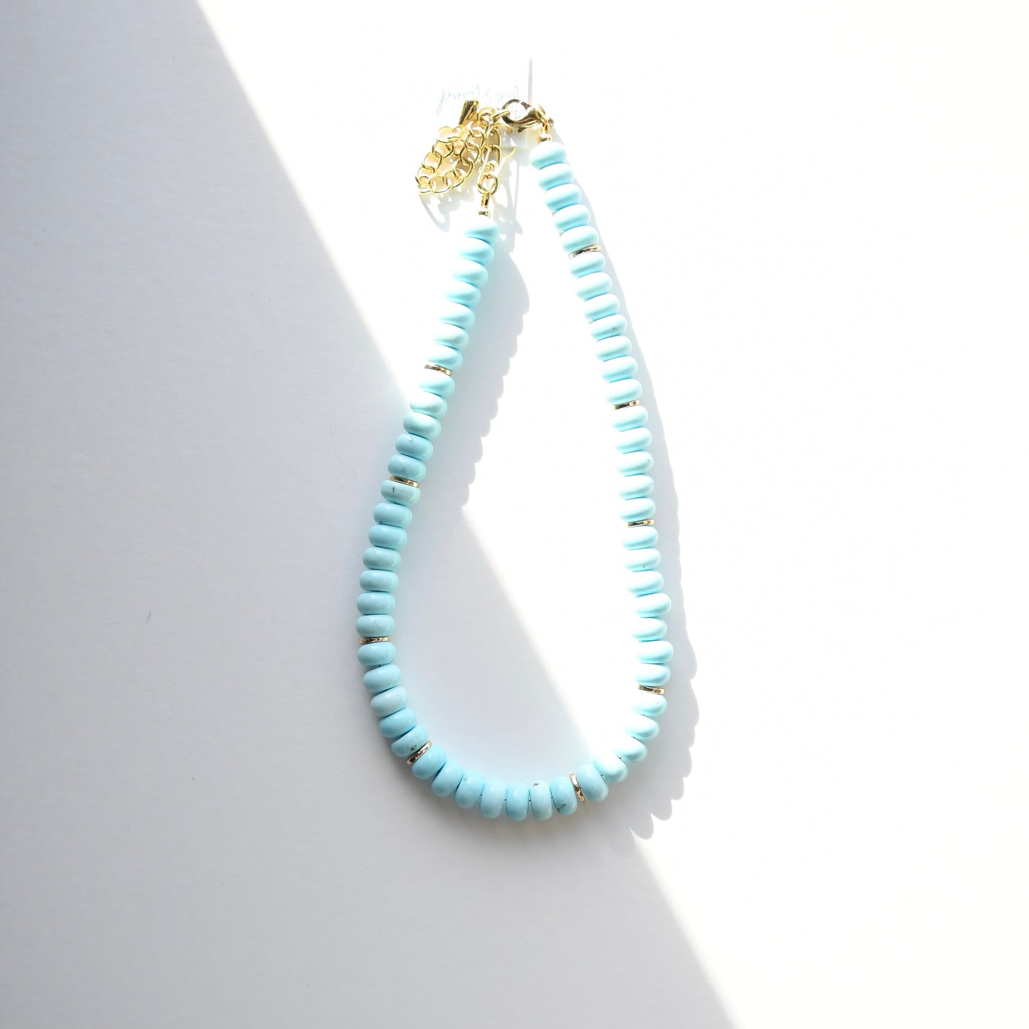 Pale Blue Stone Bead Necklace