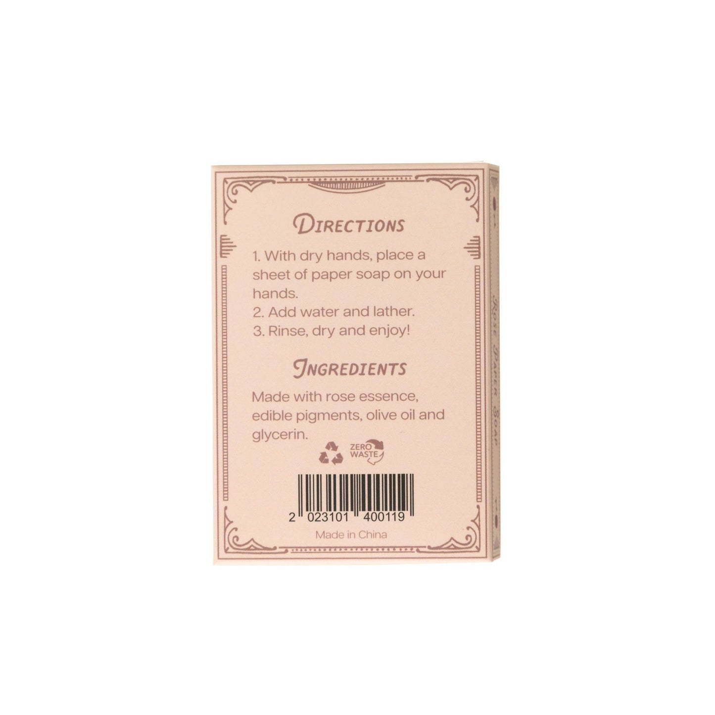 123 Farm - Paper Soap – Rose Scent, Travel Size, 50 Sheets