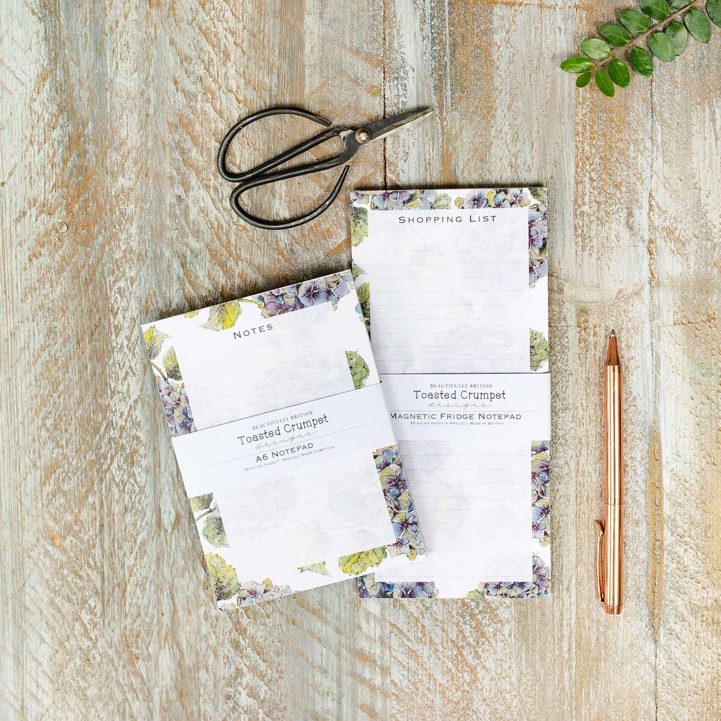 Toasted Crumpet - Hydrangea Pure A6 Jotter Notepad