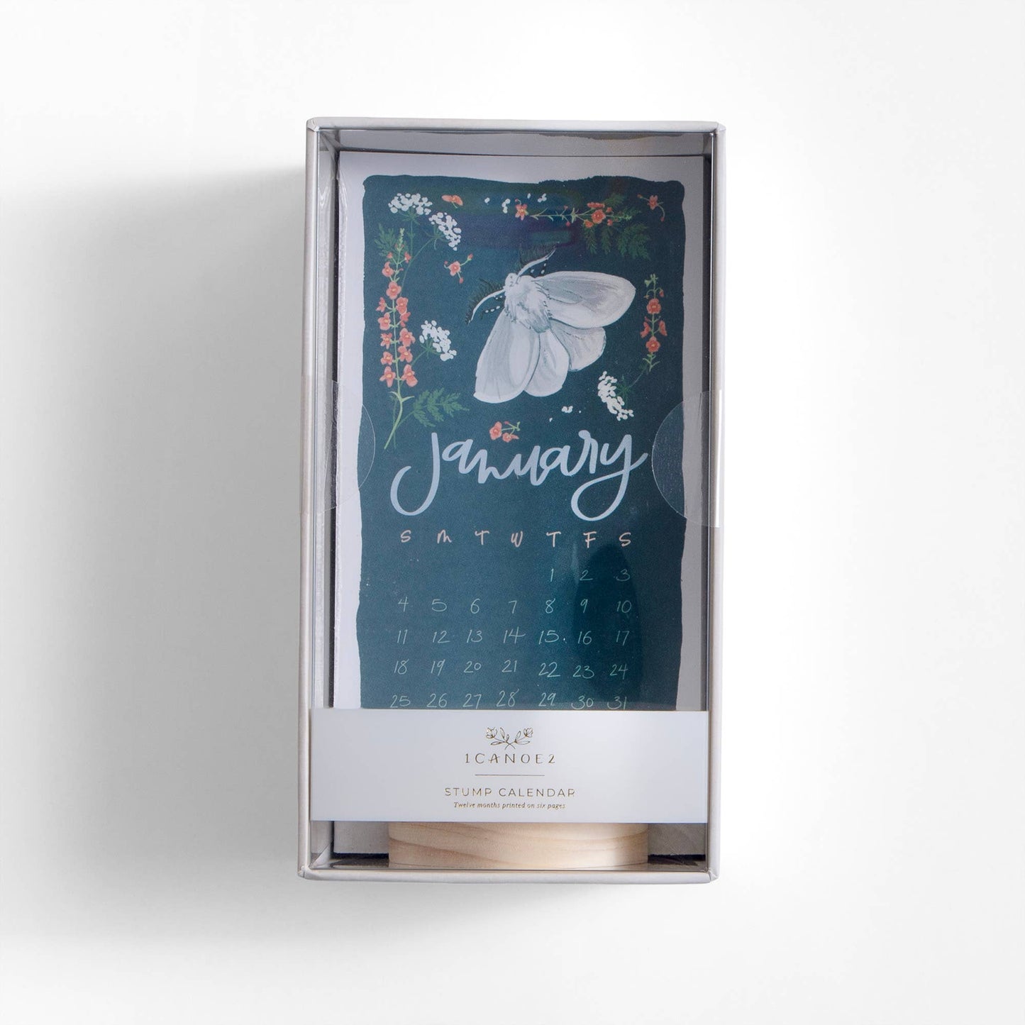 1canoe2 | One Canoe Two Paper Co. - Butterfly Garden 2026 Mini Desk Calendar with Wooden Block