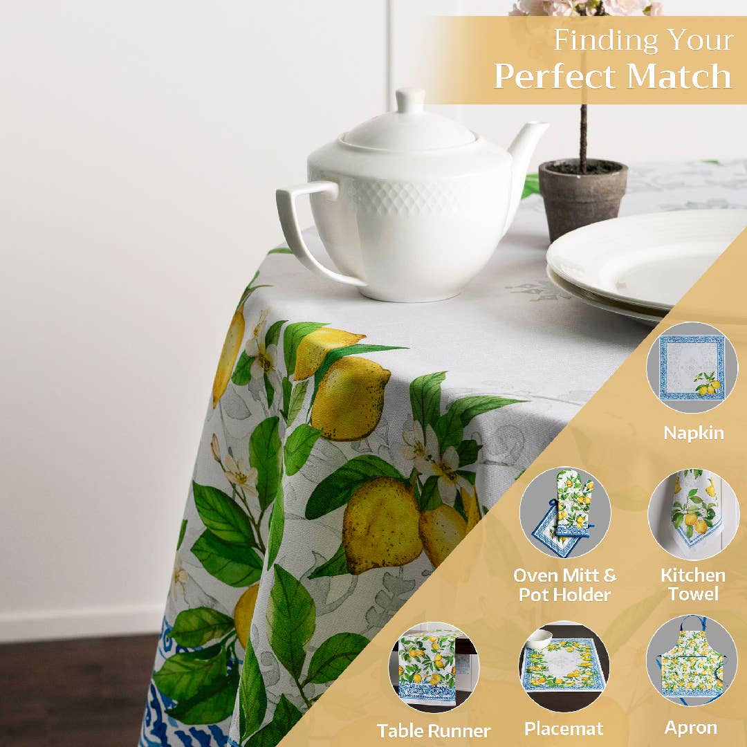 Maison d'Hermine - Design in Every Thread - Tablecloths 100% Cotton - 3 Shapes - Cedrat
