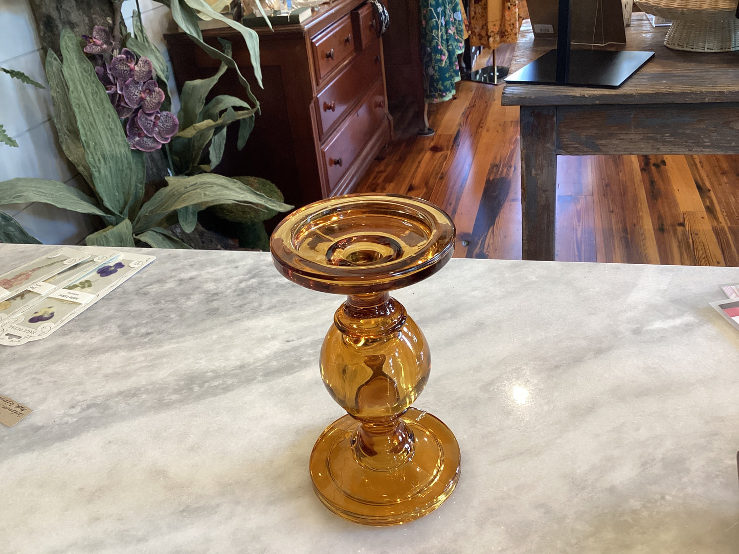 Honey Amber Dual Candleholder