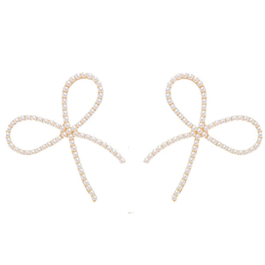 St Armands Designs of Sarasota - Pearl Statement Bow Earrings