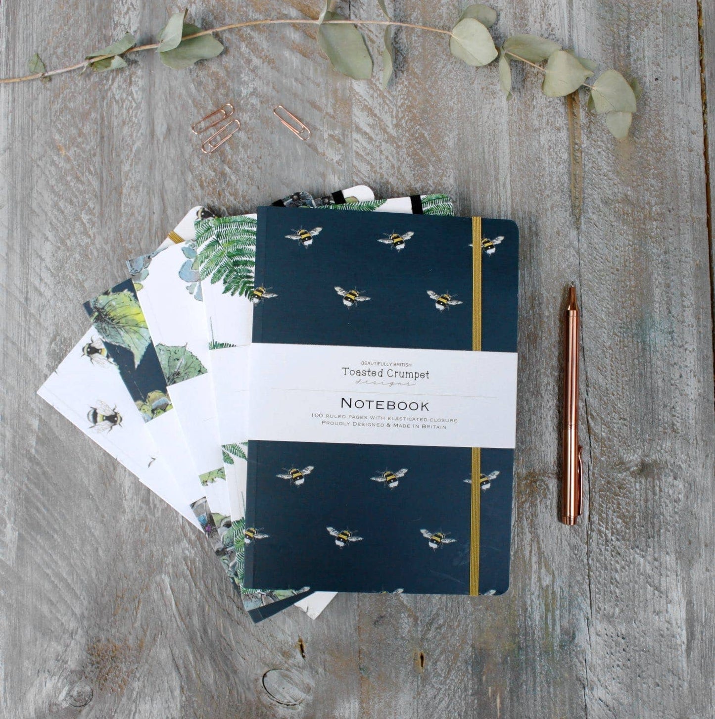 Toasted Crumpet - Hydrangea Noir A5 Lined Notebook