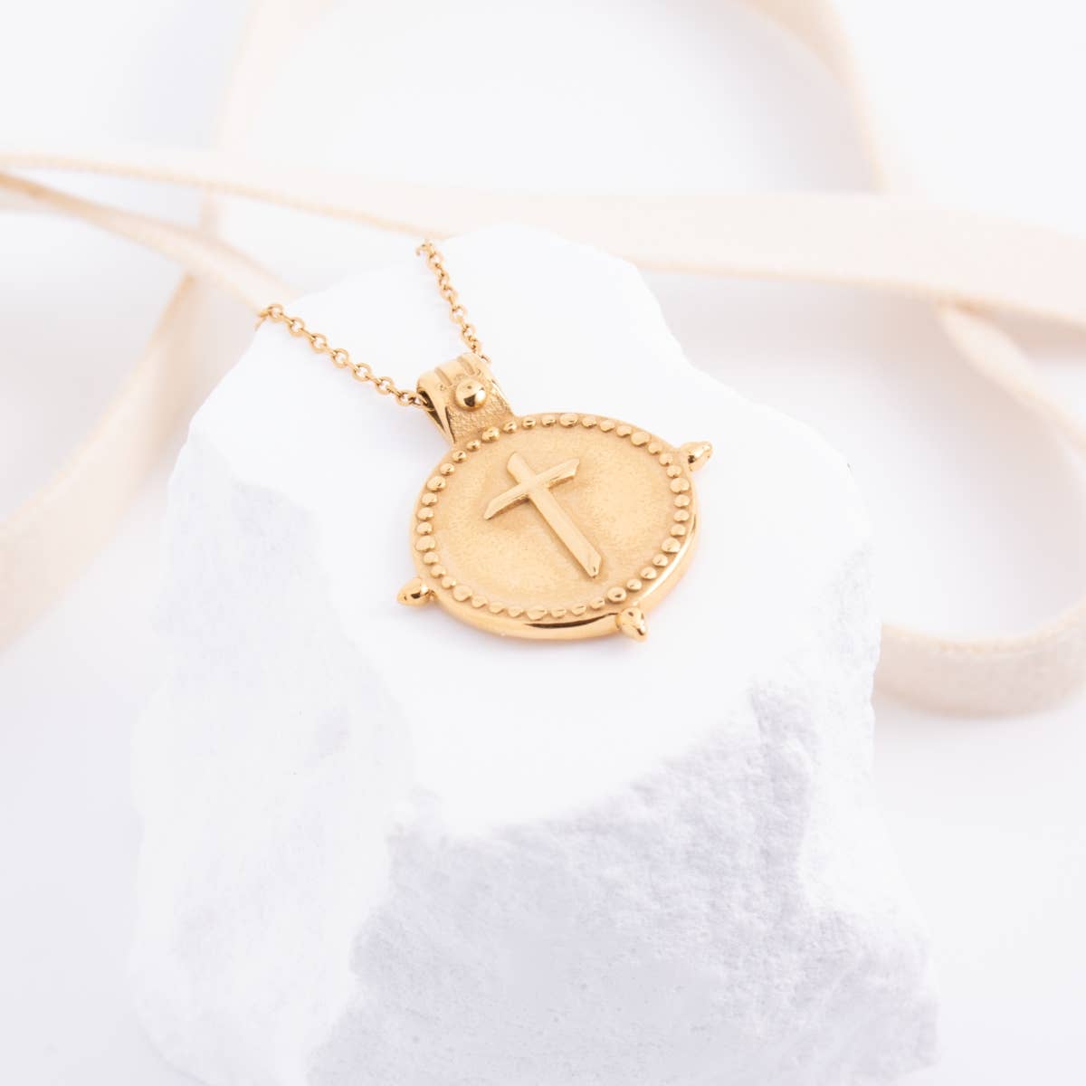 Splendid Iris - Vintage Vibe Cross Pendant - Water Resistant