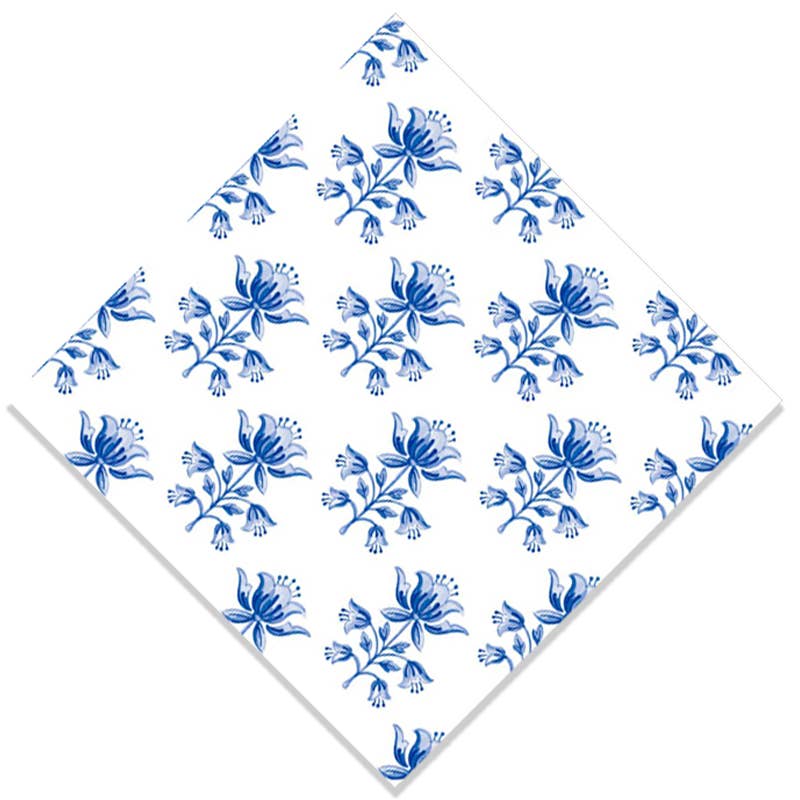 WH Hostess Social Stationery - In Stock WH Paper Cocktail Napkins | Tulip Block Print