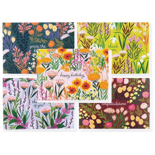 Smudge Ink - Assorted Botanical Greetings Note Card Set