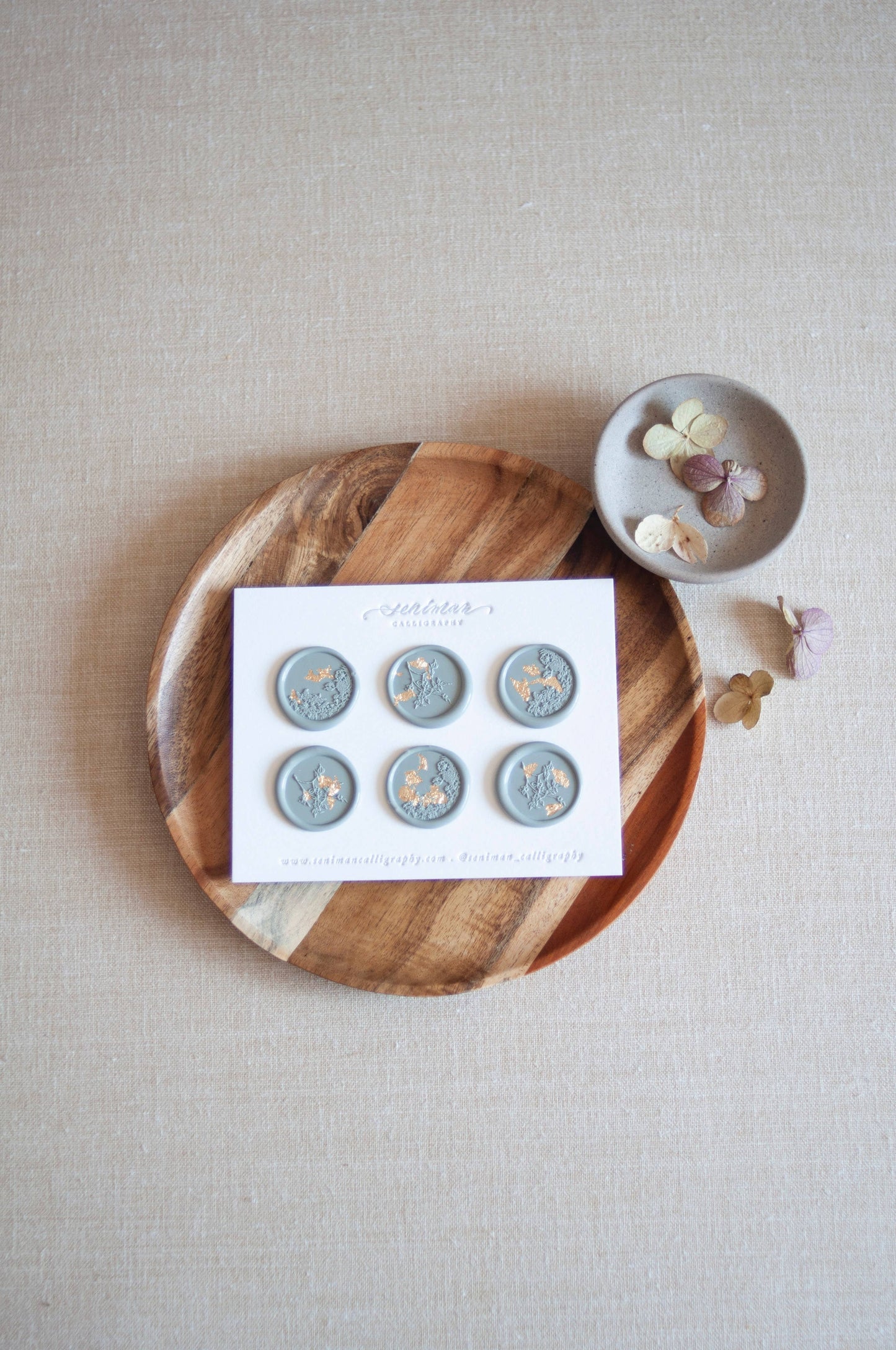 Seniman Calligraphy - Set of 6 Thyme Green Wax Stickers