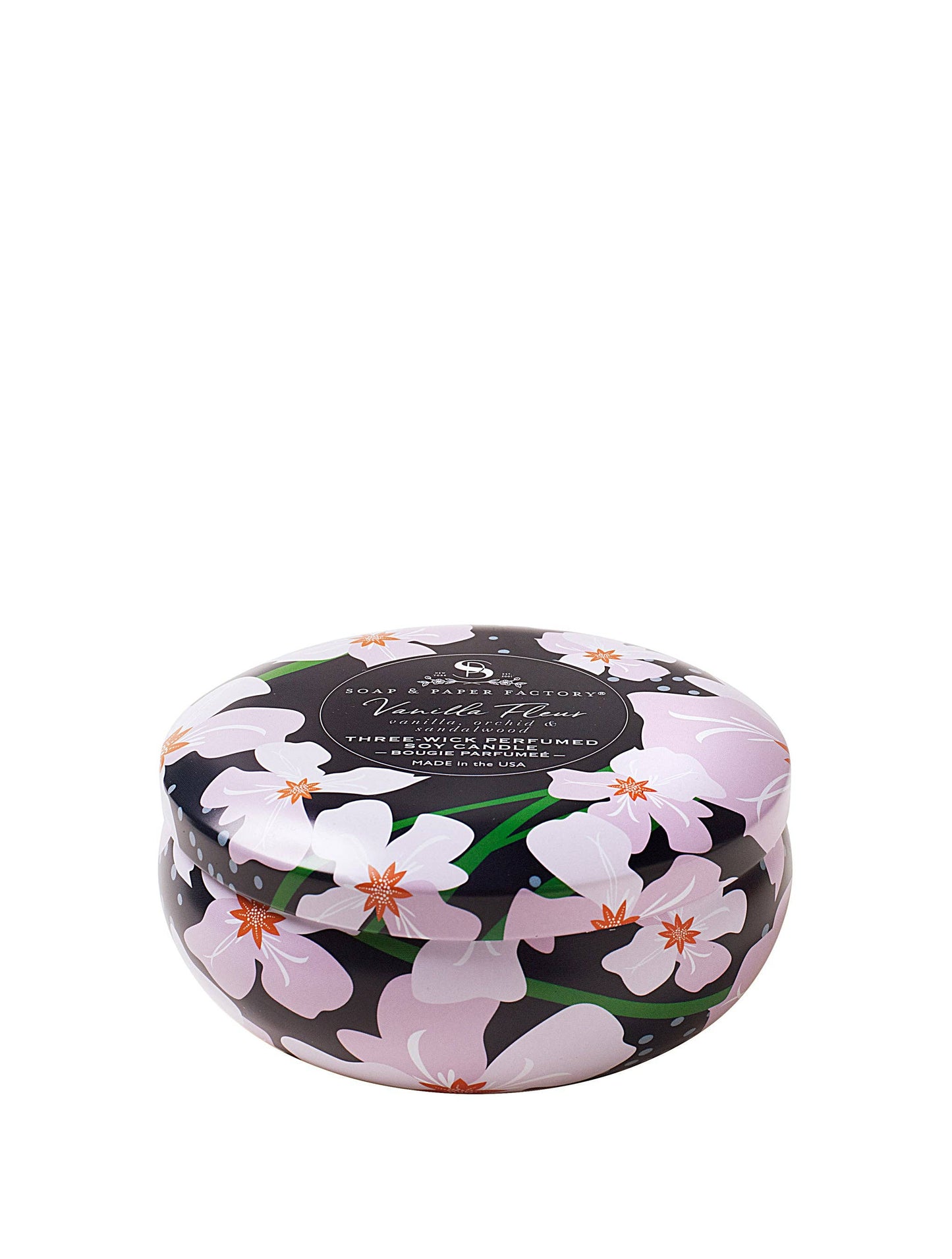 Soap & Paper Factory - Vanilla Fleur Three-Wick Tin Soy Candle