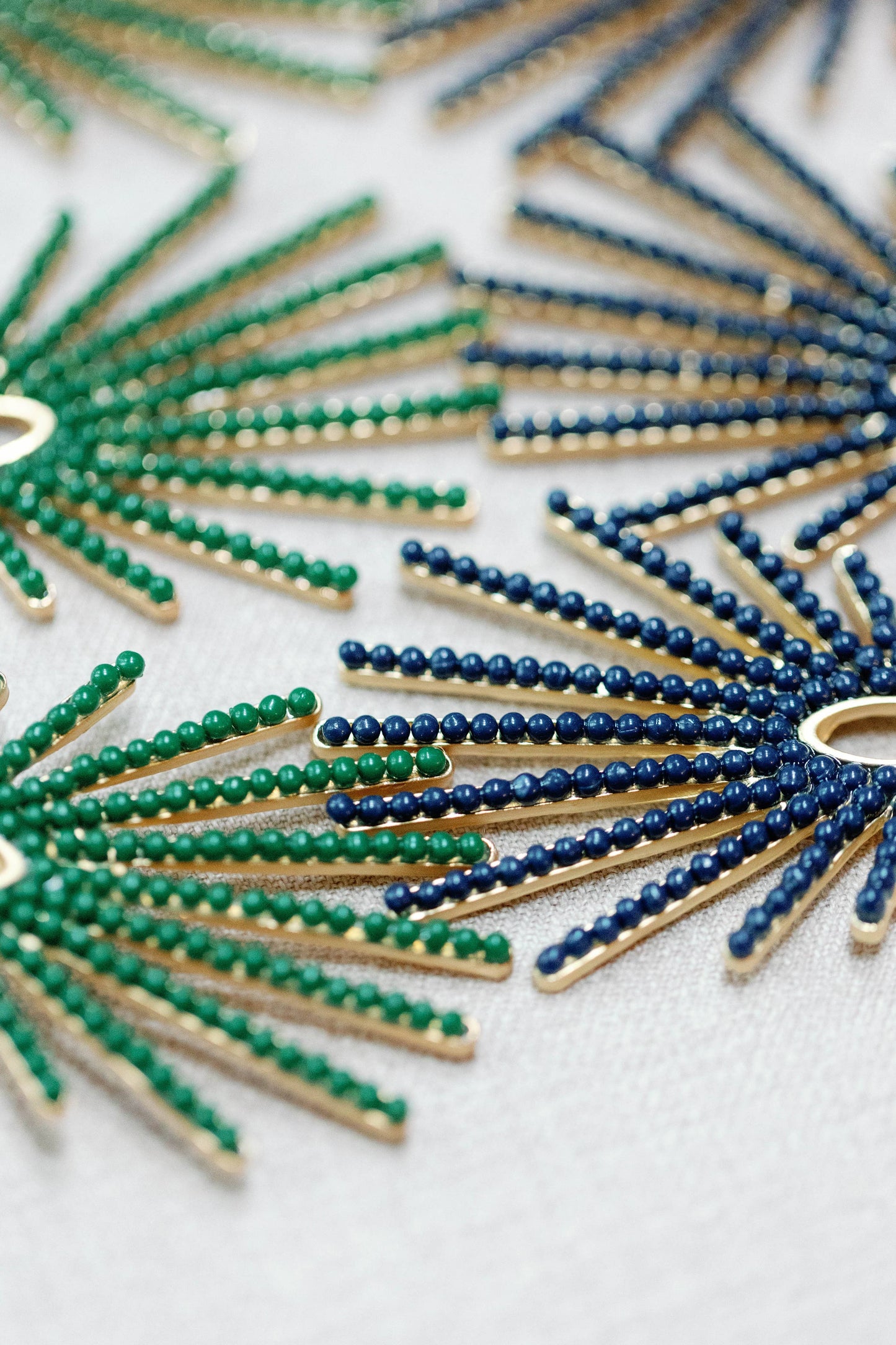 St Armands Designs of Sarasota - Olive Sunburst Statement Drop Earrings