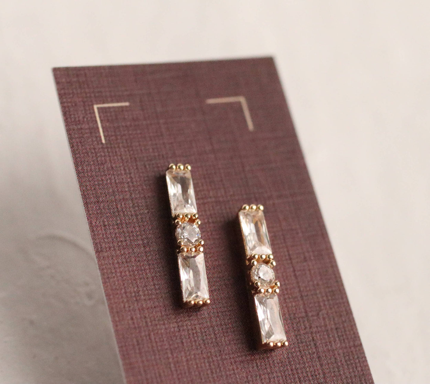 Silk Purse, Sow's Ear - Classic Art Deco Baguette Stud Earrings