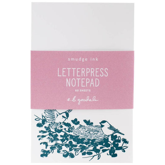 Smudge Ink - Chickadees Notepad (e.b. goodale)