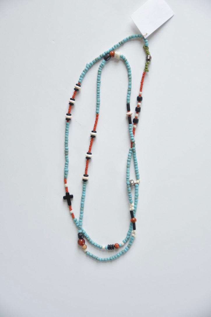 Long Turquoise Beaded Necklace
