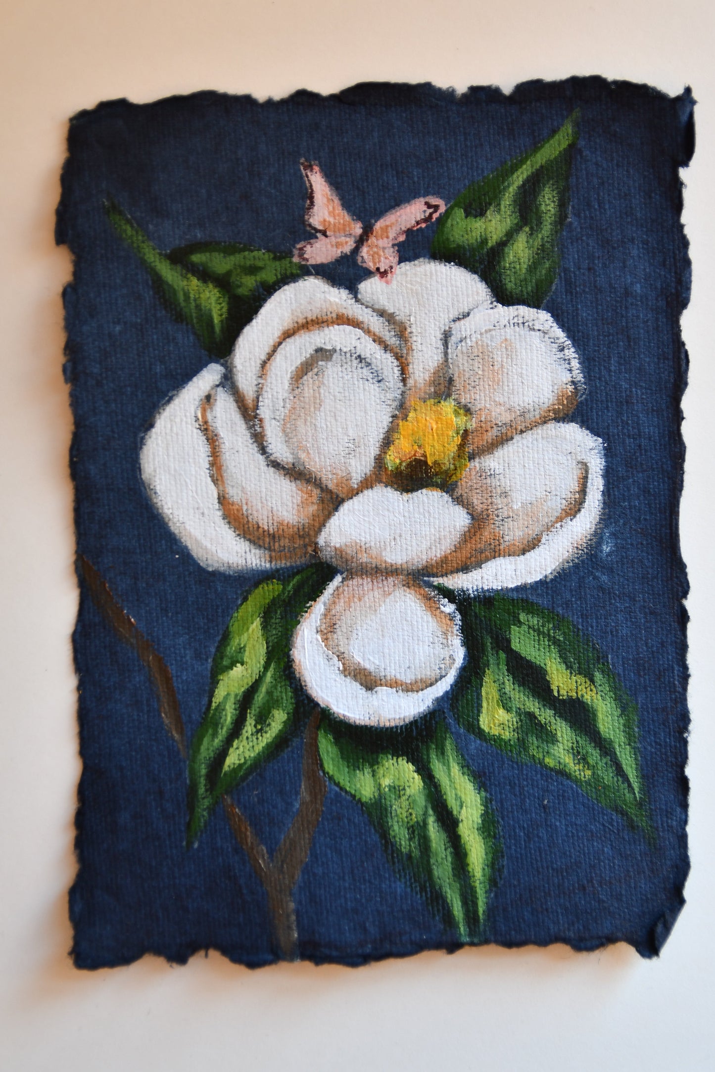 Magnolia on Blue