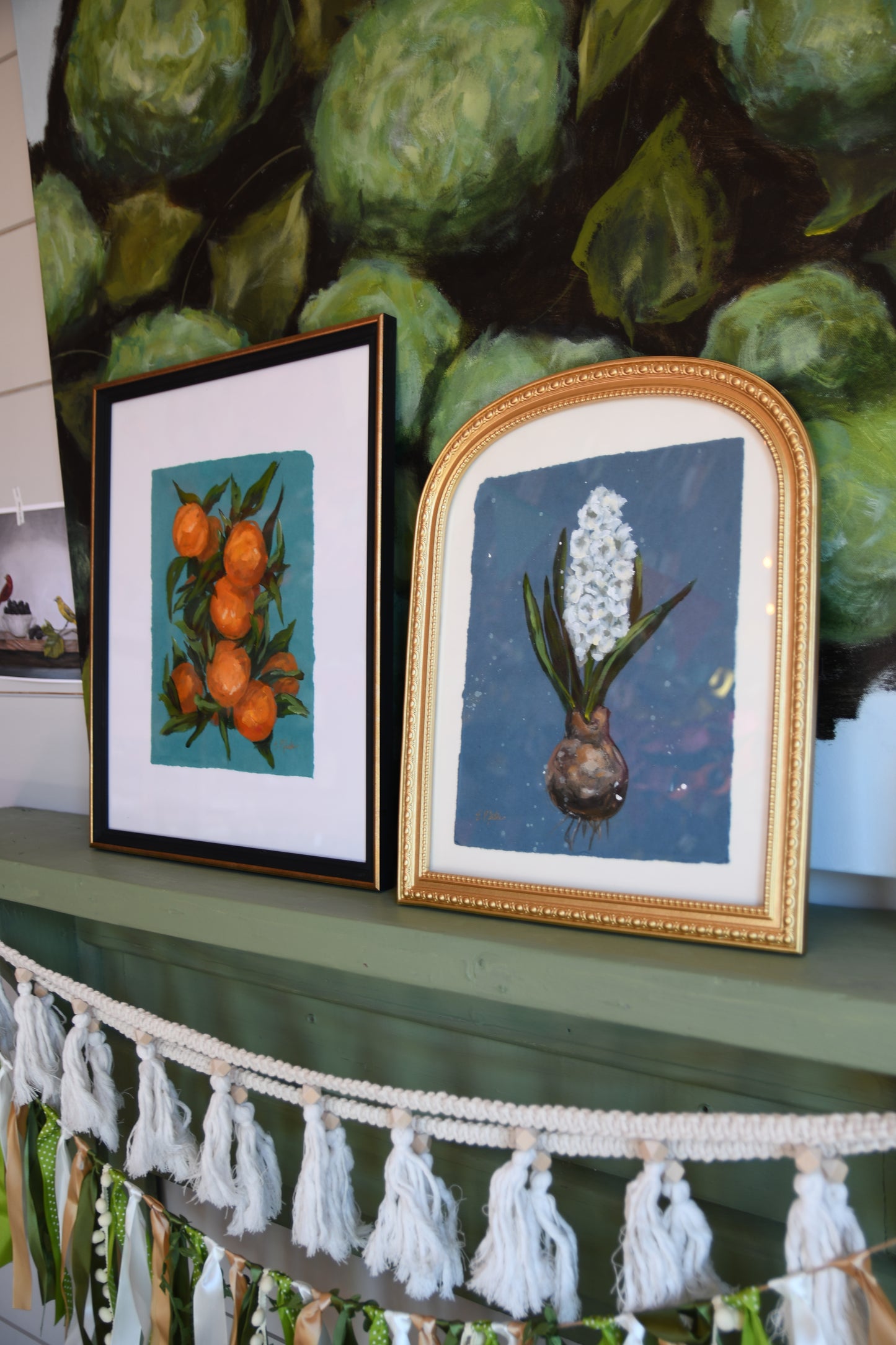 Framed Hyacinth on Blue