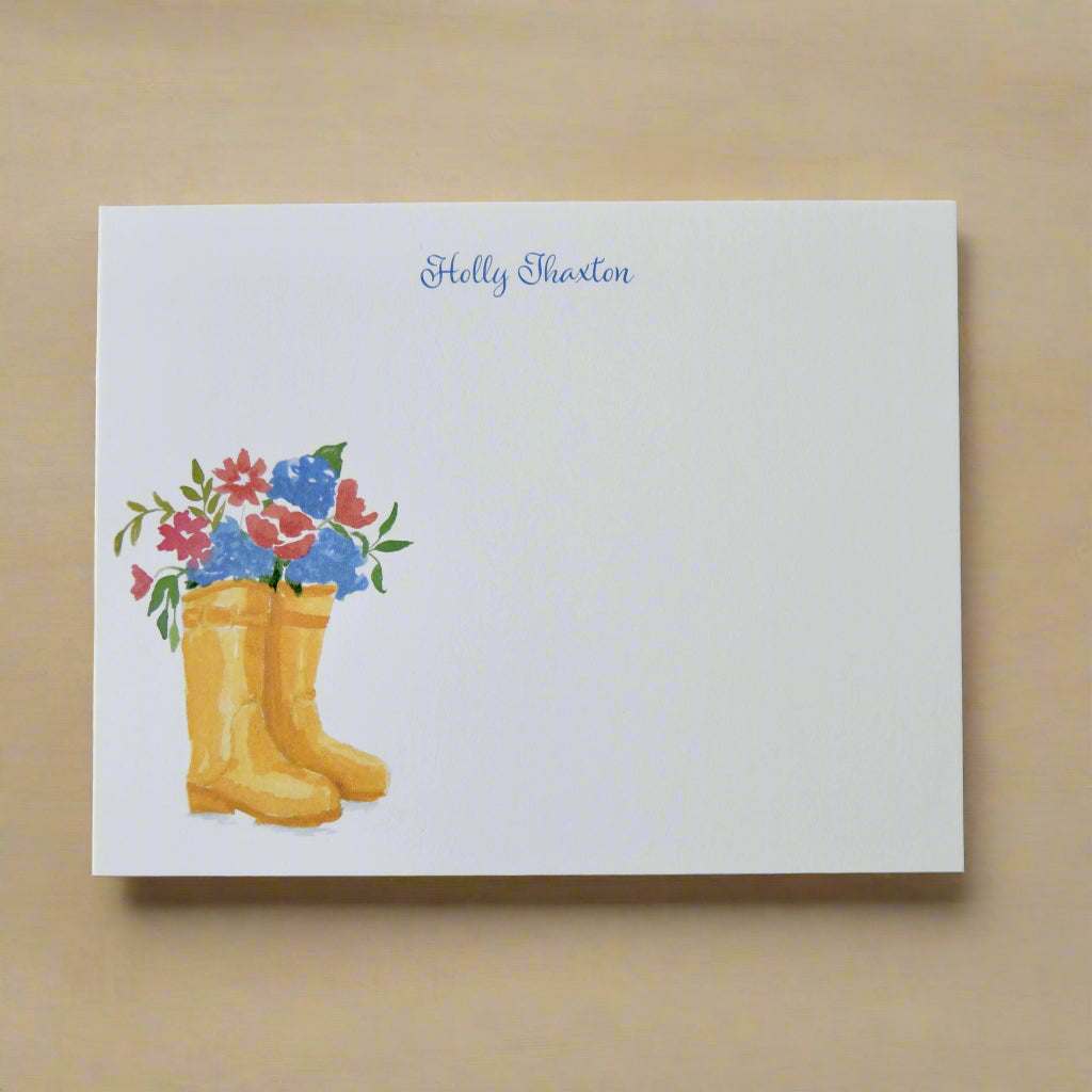 Garden Boots Personalized Notecards