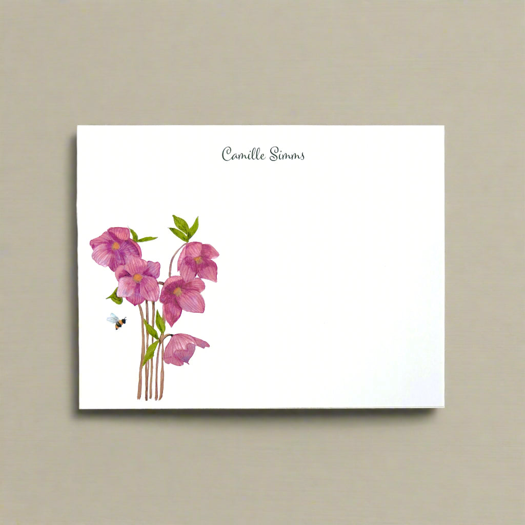 Hellebores & Bee Personalized Notecards