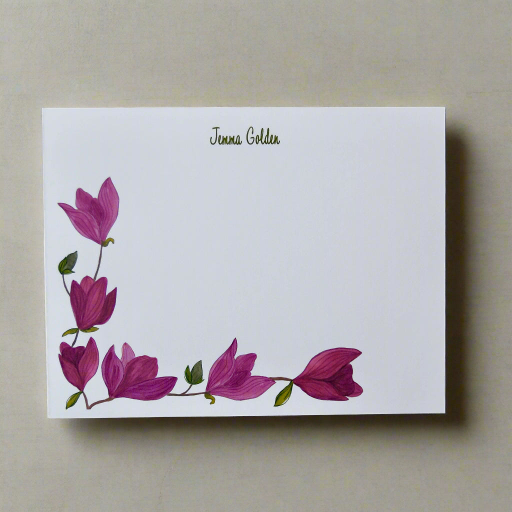 Tulip Magnolias Personalized Notecards