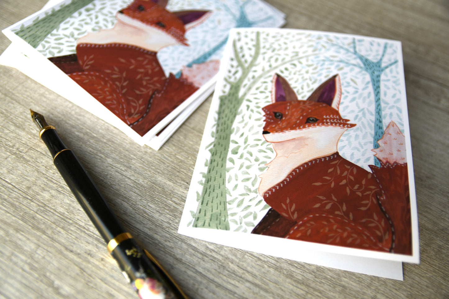 Fox Folded Notecard