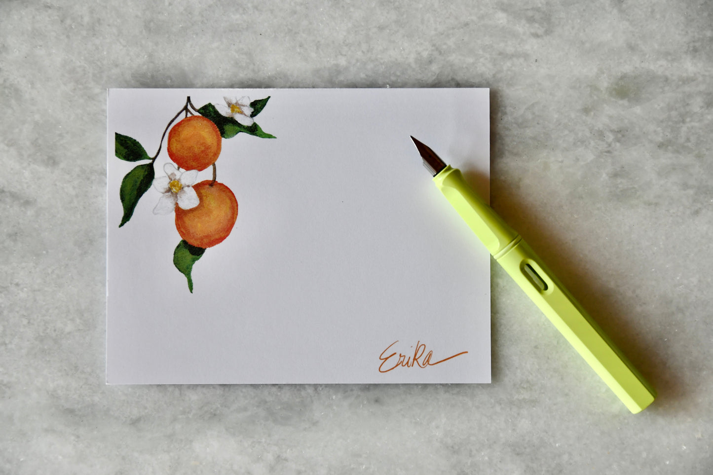 Orange Blossom Personalized Notecards