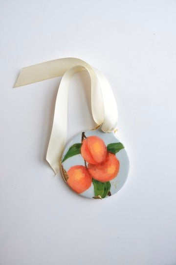 Peaches Ceramic Art Ornament