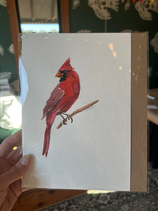 Cardinal Original Watercolor Artwork