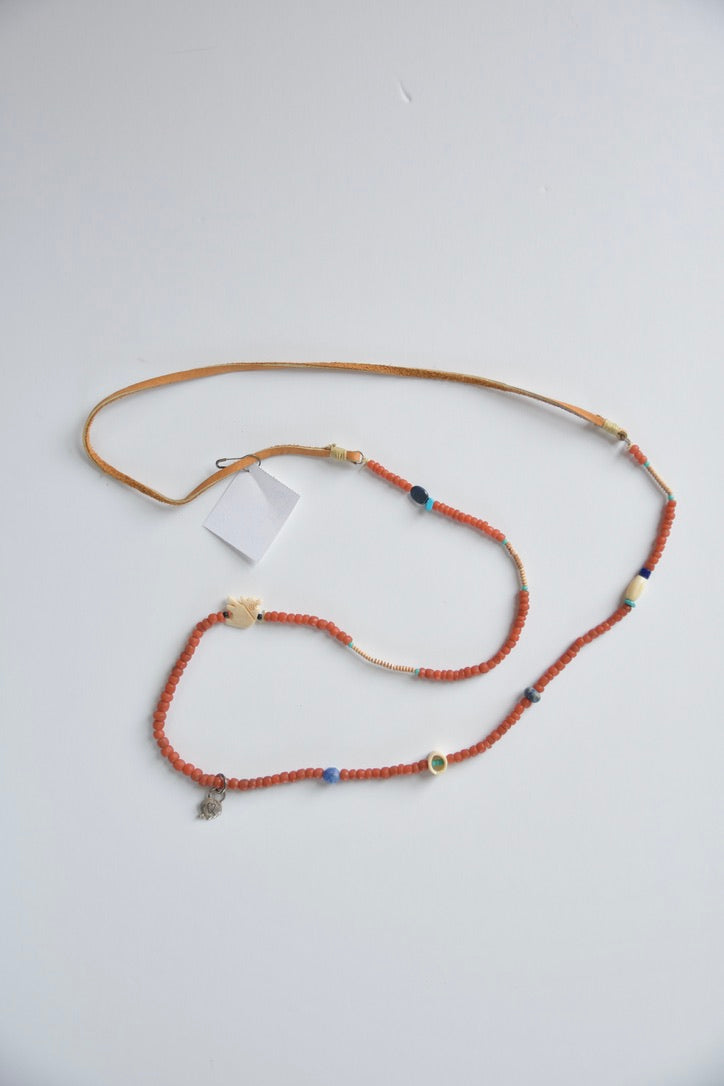 Beaded Necklace with Charm & Elephant Bead