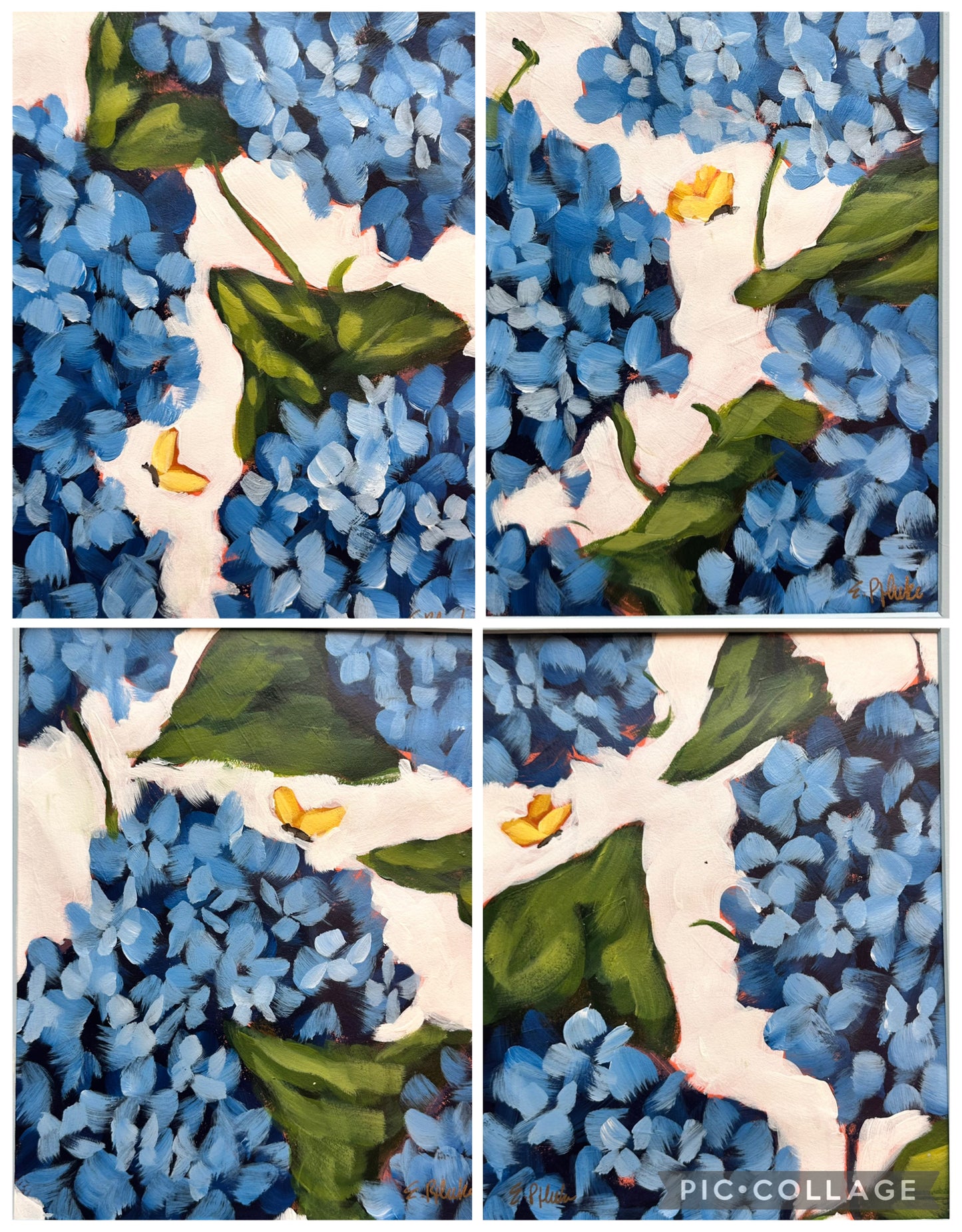 Hydrangeas No. 1- Acrylic on Paper
