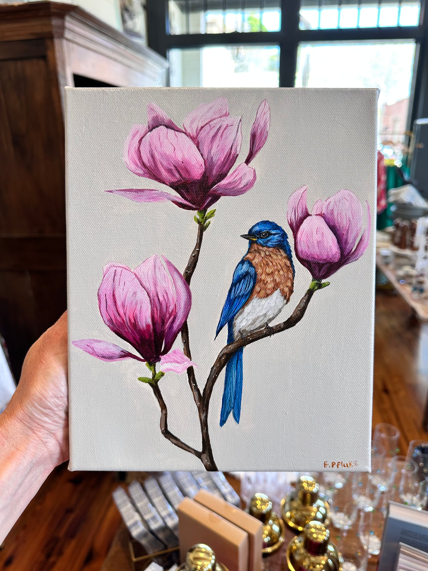Magnolia & Bluebird 8x10
