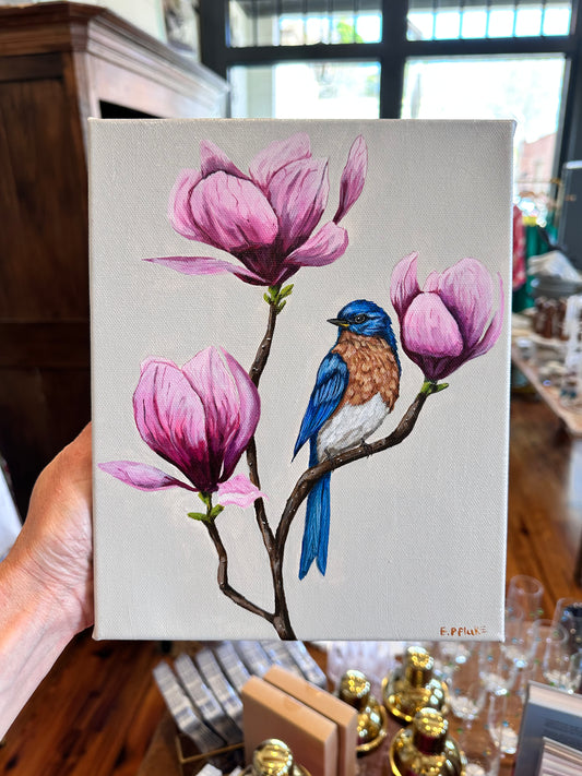 Magnolia & Bluebird 8x10