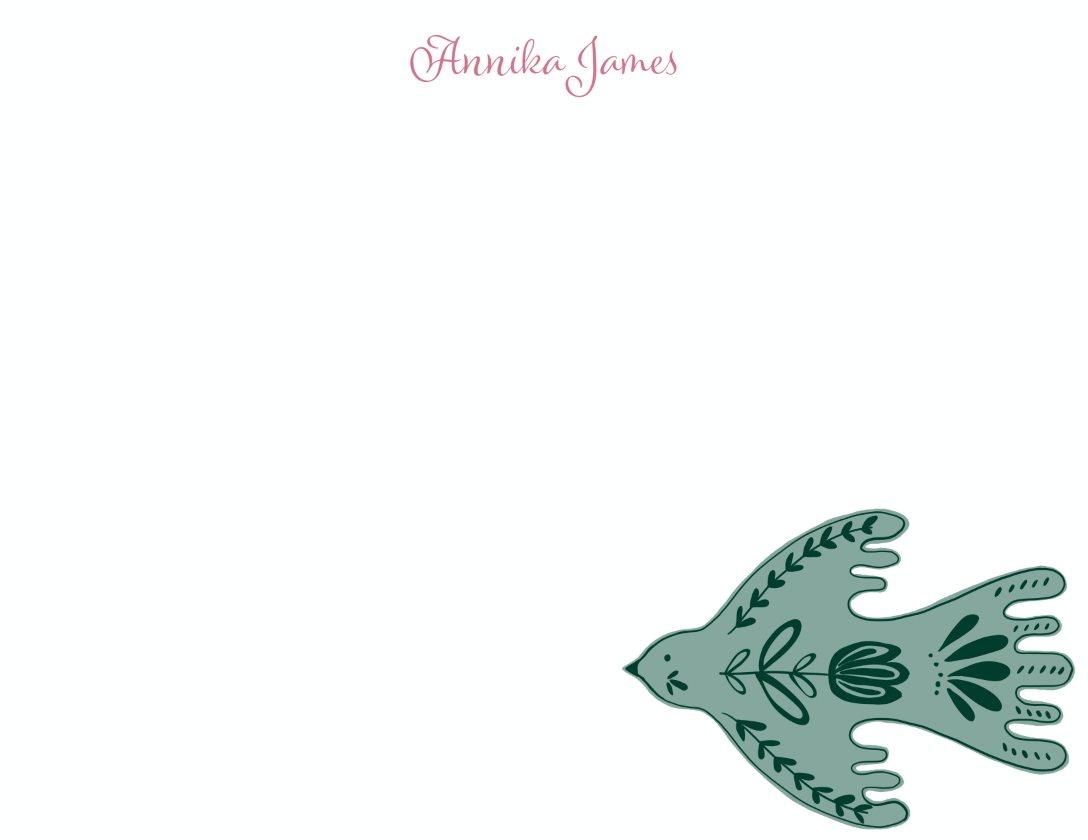 Folk Art Bird Notecard Set